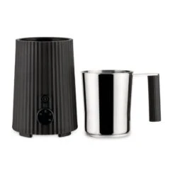 Alessi Plissé Milk Frother, Black -Kitchenware Store 0004 MDL13 B 02 A4 3500pxl