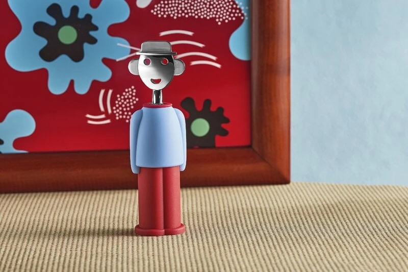 Alessi Alessandro M. Corkscrew, Light Blue - Red 4 Alessi Alessandro M. Corkscrew, Light Blue - Red - Image 2