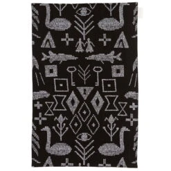 Saana Ja Olli Maailman Synty Tea Towel/placemat, Large, Black