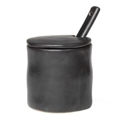 Ferm LIVING Flow Jam Jar With Spoon, Black