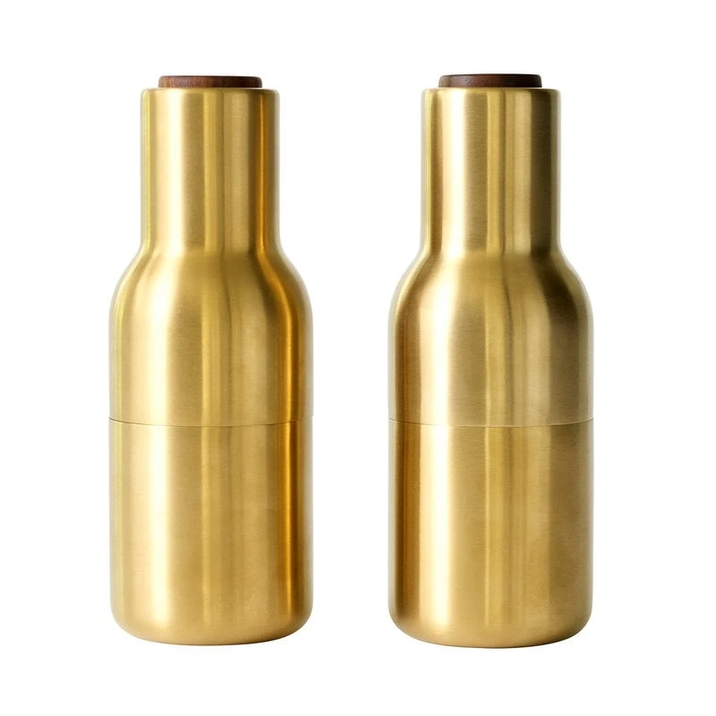 MENU Bottle Grinder, 2 Pcs, Brushed Brass - Walnut 3 MENU Bottle Grinder, 2 Pcs, Brushed Brass - Walnut