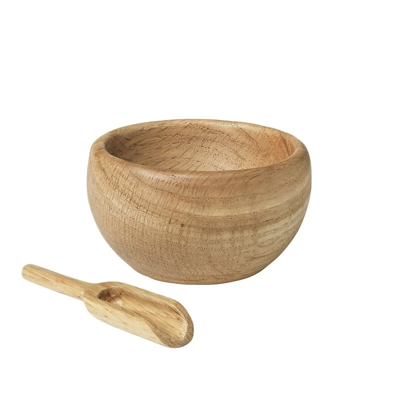 Kay Bojesen Menageri Salt Cellar With Spoon, Oak 3 Kay Bojesen Menageri Salt Cellar With Spoon, Oak