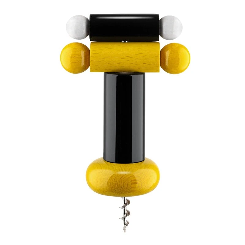 Alessi Sottsass Corkscrew, Black - Yellow - White 3 Alessi Sottsass Corkscrew, Black - Yellow - White