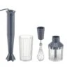 Alessi Plissé Hand Blender With Whisk And Chopper, Grey -Kitchenware Store 316Alessi AK