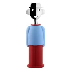 Alessi Alessandro M. Corkscrew, Light Blue - Red