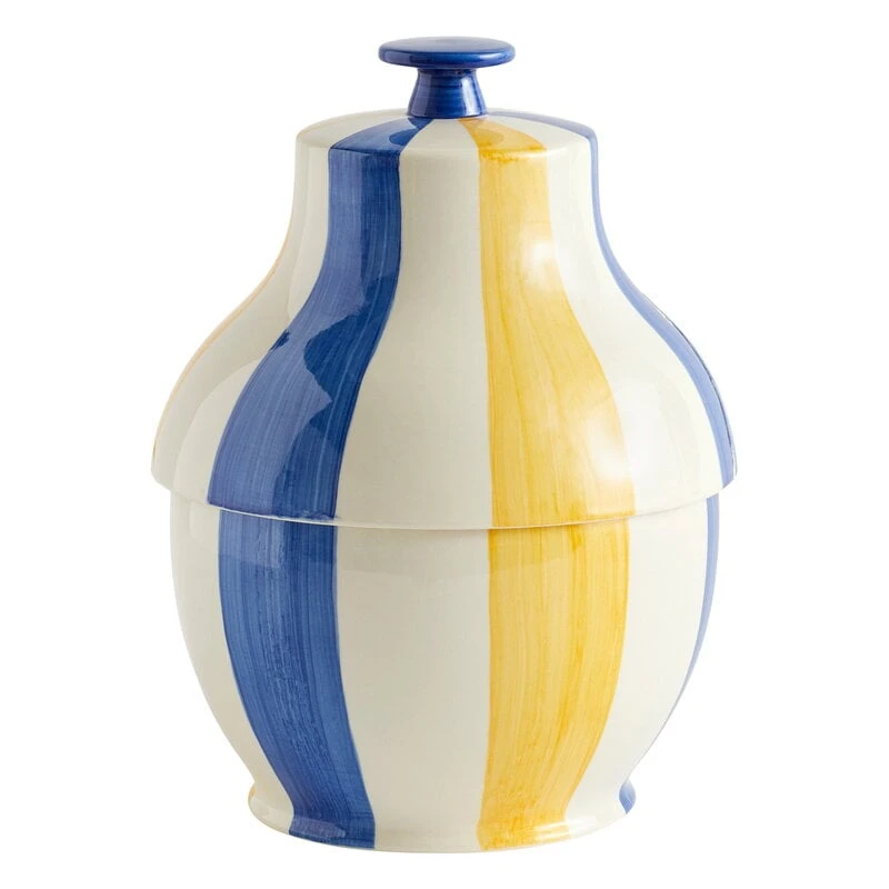 HAY Sobremesa Stripe Cookie Jar, Blue - Yellow 3 HAY Sobremesa Stripe Cookie Jar, Blue - Yellow