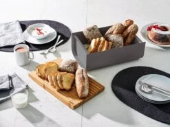 Alessi Mattina Breadbox, Dark Grey -Kitchenware Store BG03 DG amb 1