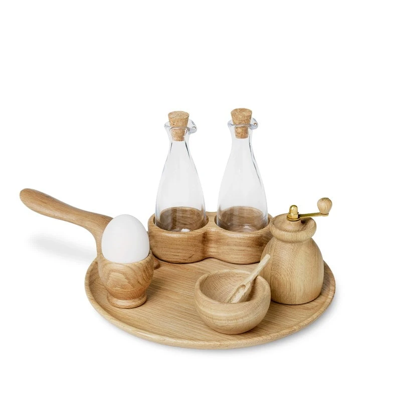 Kay Bojesen Menageri Salt Cellar With Spoon, Oak 4 Kay Bojesen Menageri Salt Cellar With Spoon, Oak - Image 2