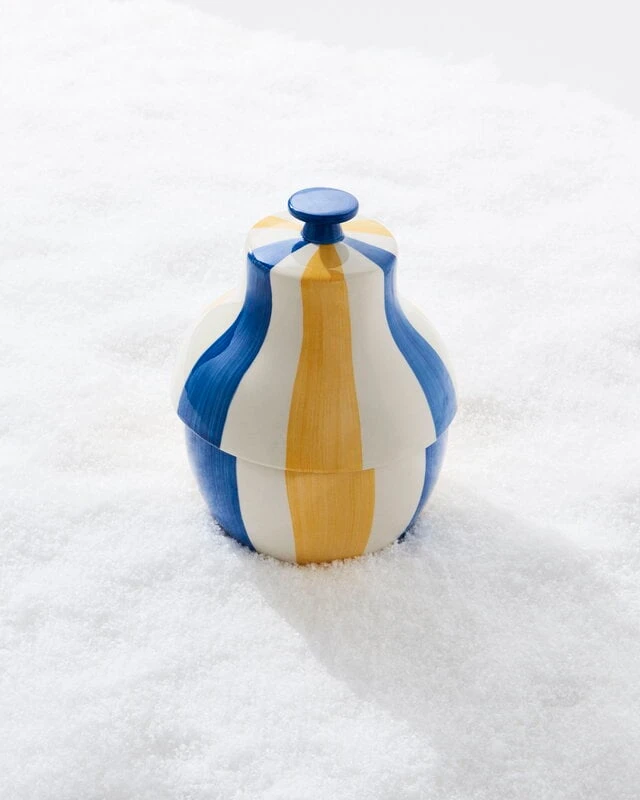 HAY Sobremesa Stripe Cookie Jar, Blue - Yellow 4 HAY Sobremesa Stripe Cookie Jar, Blue - Yellow - Image 2