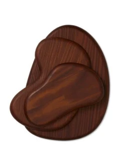 Ferm LIVING Cairn Cutting Boards, Set Of 3, Dark Brown -Kitchenware Store fermLIVING AW22 CairnCuttingBoards 1104266298 pack 2