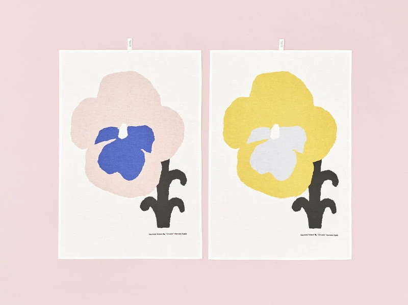 Kauniste Orvokki Tea Towel, Yellow 6 Kauniste Orvokki Tea Towel, Yellow - Image 4