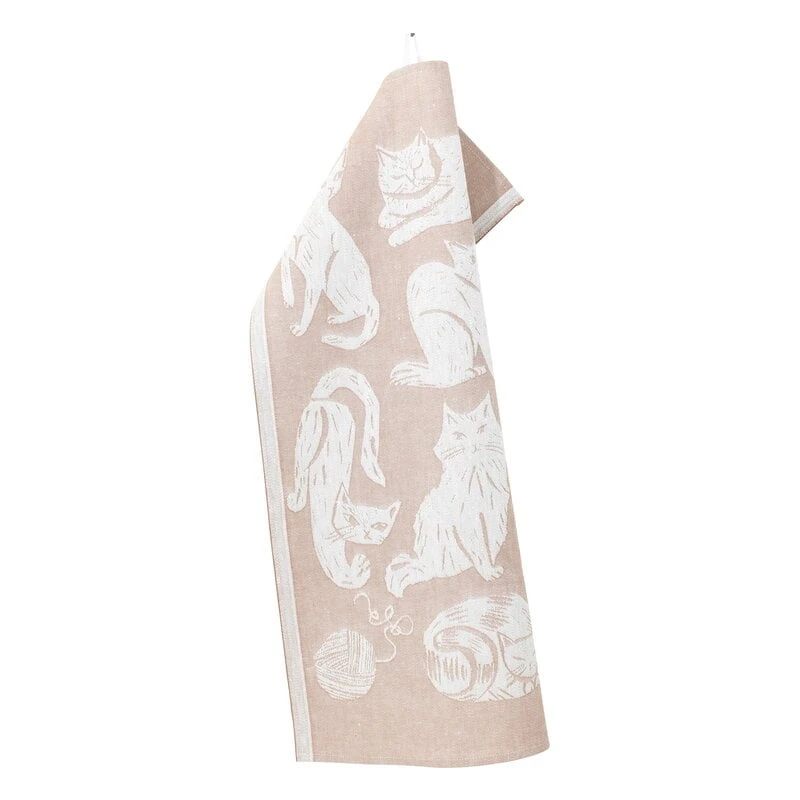 Lapuan Kankurit Kissanpäivät Hand Towel, White - Cinnamon 3 Lapuan Kankurit Kissanpäivät Hand Towel, White - Cinnamon